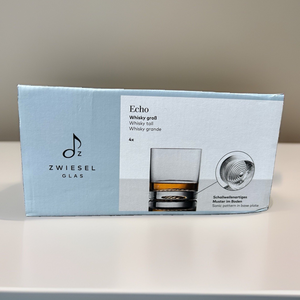 Zwiesel Glas Whiskyglas groß Echo Set Of 4 Kristallglas Transparent, 399 ml New Zwiesel Glas Whiskyglas groß Echo Set Of 4 Kristallglas Transparent, 399 ml New