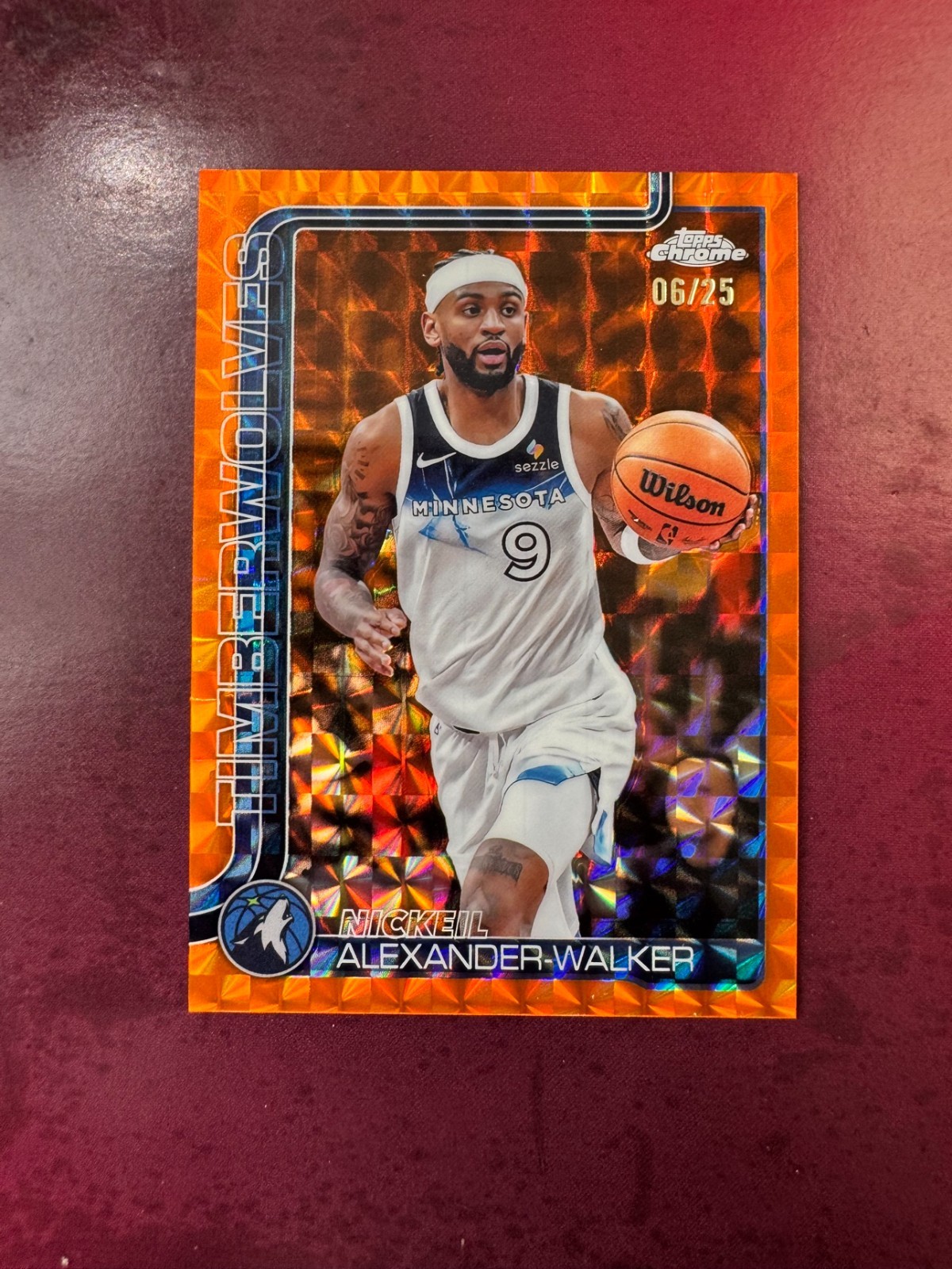 2024-25 Topps Chrome #193 Nickeil Alexander-Walker Orange Refractor /25 (06/25)