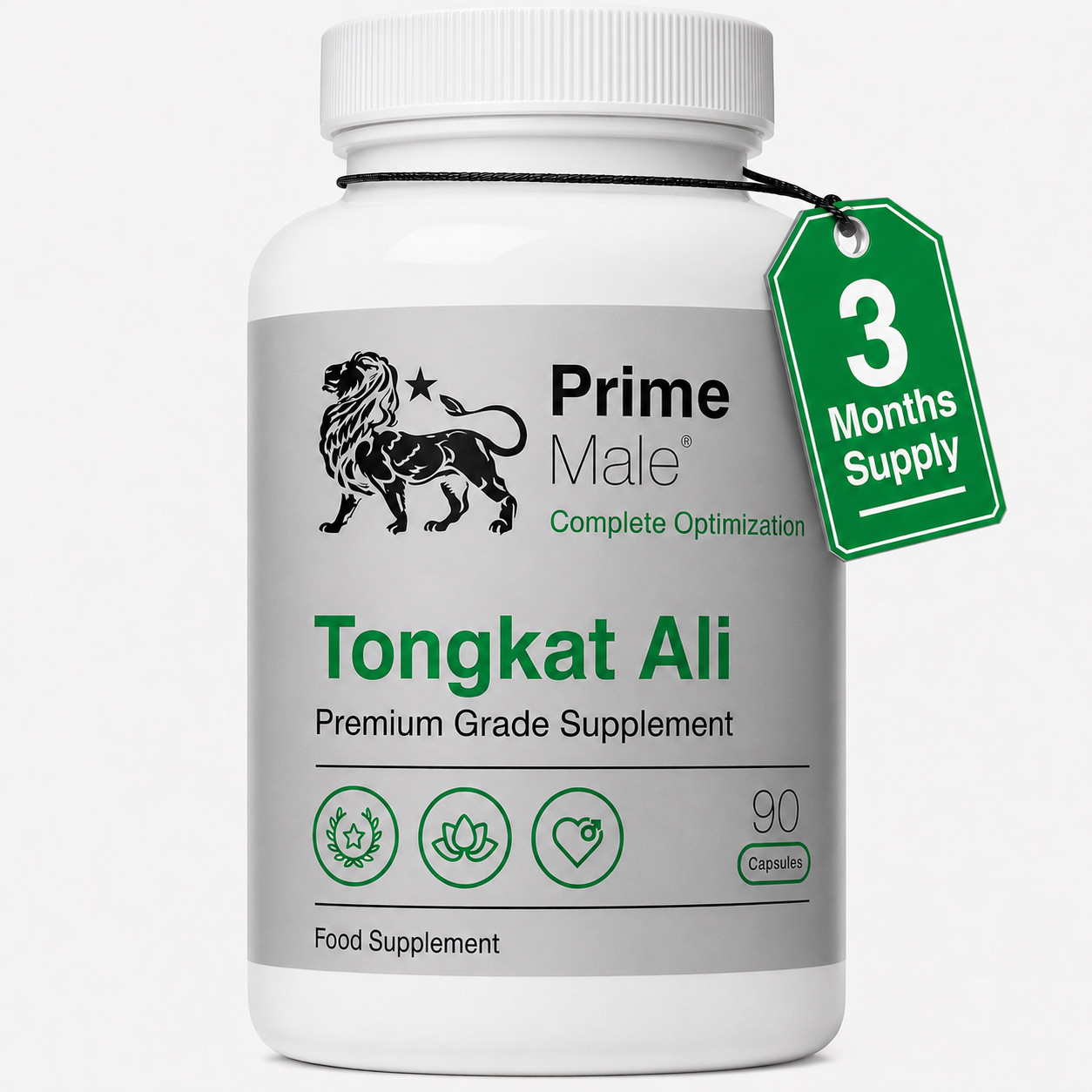 Prime Male TongkatAli 400mg – Premium High Strength Root Extract – 90 Day Supply