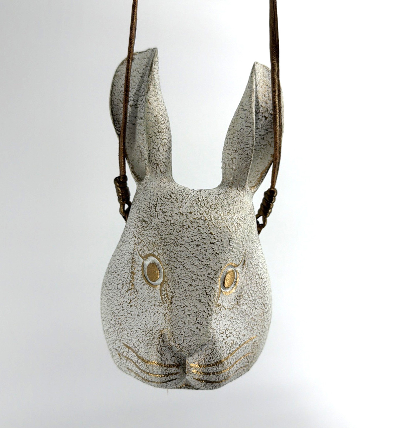 Timmy Woods Ivory Gold Rabbit Wooden Handbag Timmy Woods Ivory Gold Rabbit Wooden Handbag