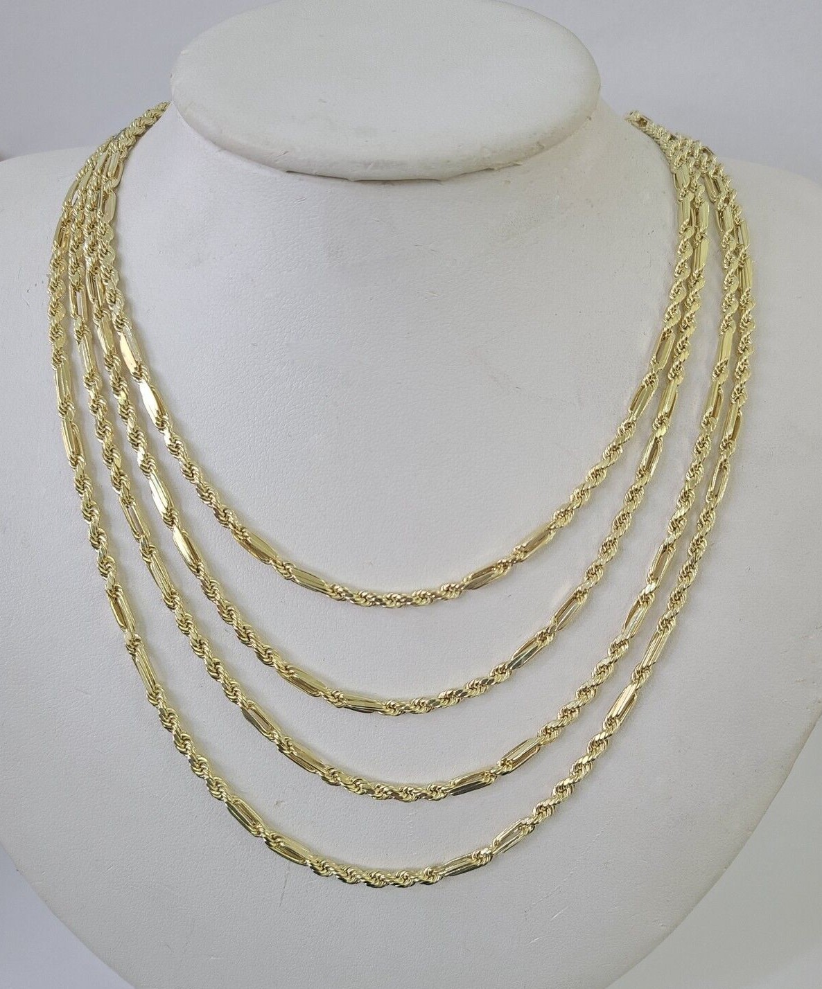 Real 10k Milano Rope Chain Necklace Yellow Gold 3mm 18