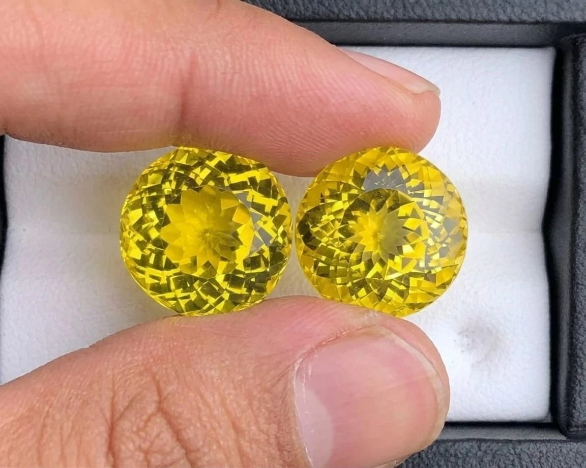 2CT Pair yellow Portuguese Cut VVS1 Lab Grown Diamond Pemium Quality Gemstone 6M