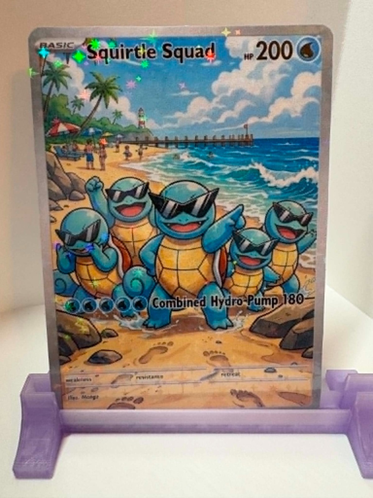 Custom inspired squirtle squad Full Art Holo Card Fan Made NON-TCG  unofficial