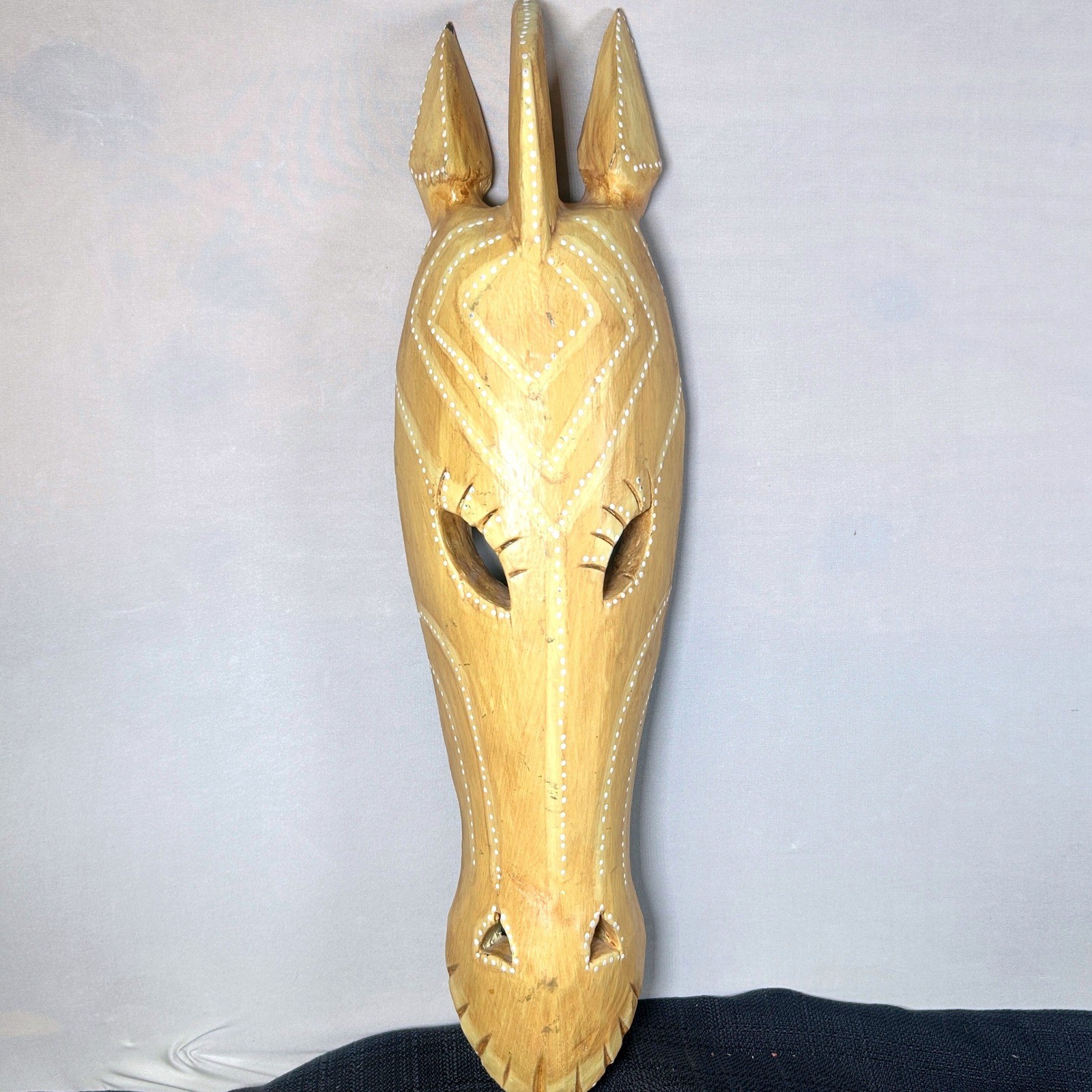 Vintage Hand Carved Wood African Tribal Antelope Mask 20