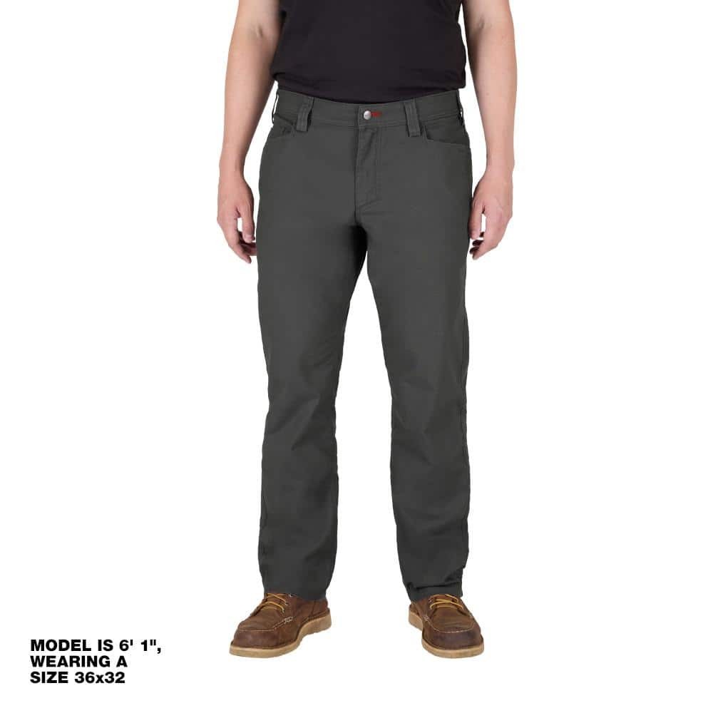 Milwaukee Men\'s 34 in. x 30 in. Gray Cotton/Polyester Work Pants with 7 Pockets