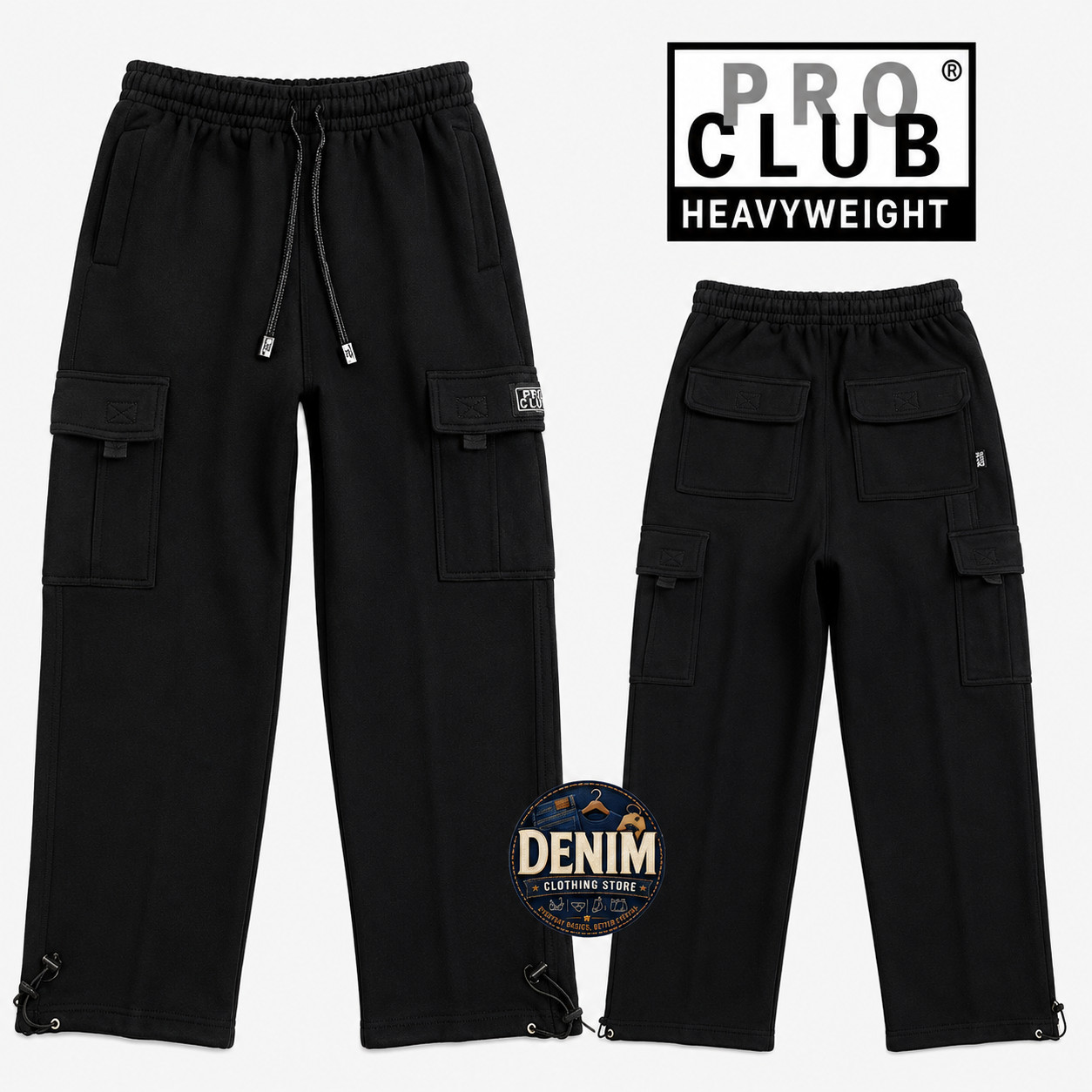 Pro Club Premium Heavyweight Fleece Cargo Pants S-7XL Relaxed Fit Sweatpants Men