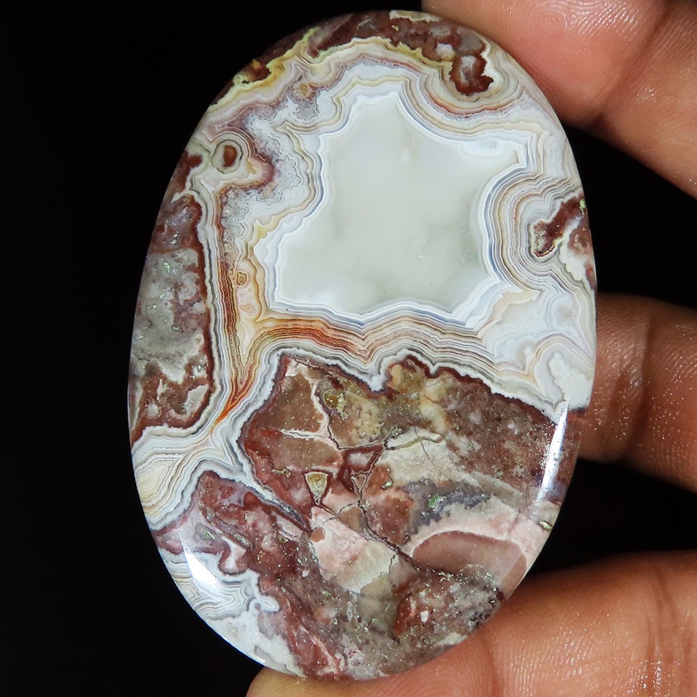 natural CRAZY LACE AGATE oval cabochon loose gemstone 147.80 Cts. (42x67x05 mm) natural CRAZY LACE AGATE oval cabochon loose gemstone 147.80 Cts. (42x67x05 mm)