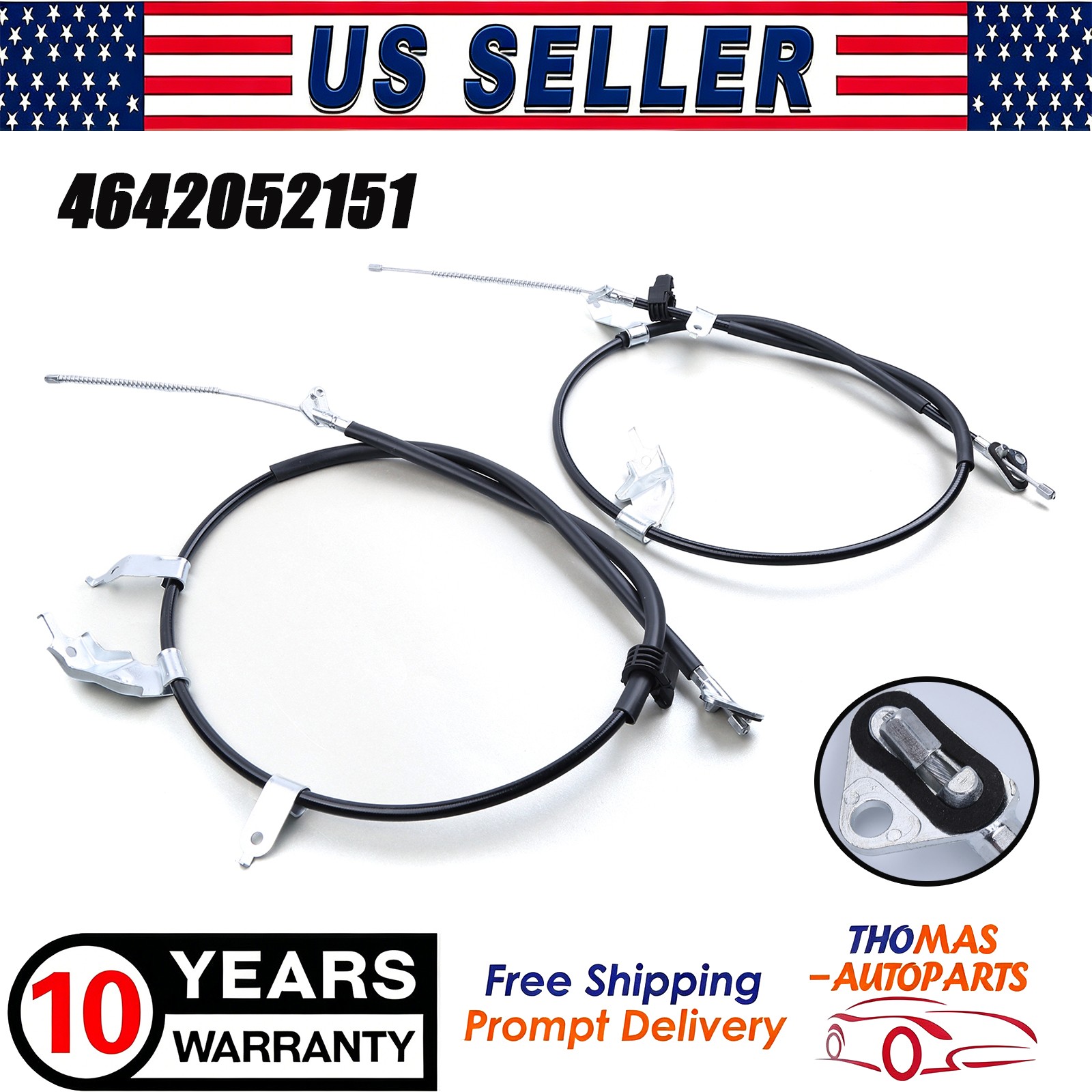 2PCS Parking Brake Cables LH RH For Toyota Yaris 2007-2011 4642052151 4643052151