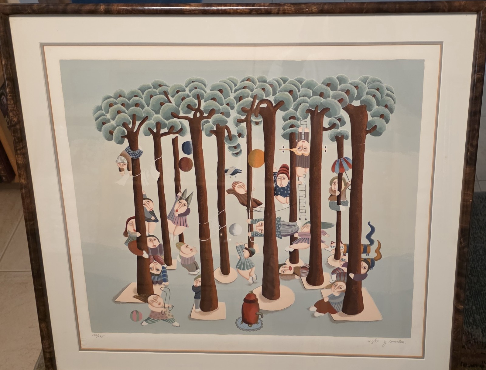Yuval Mahler Limited Edition Serigraph Outdoor Fun Hand Signed Art 162/225
