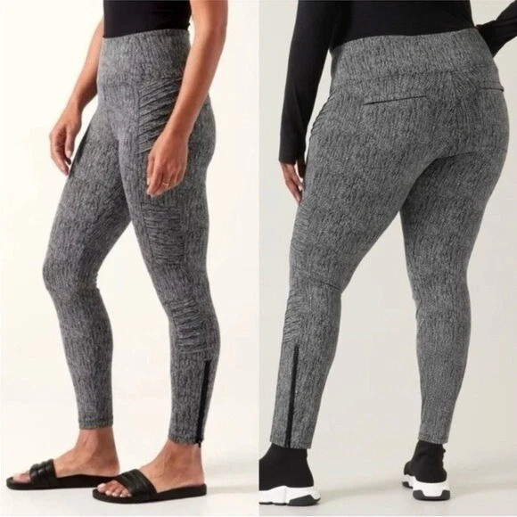 Athleta Delancey Textured Moto Tight-Braiden Black-Plus Size 3X-NWOT
