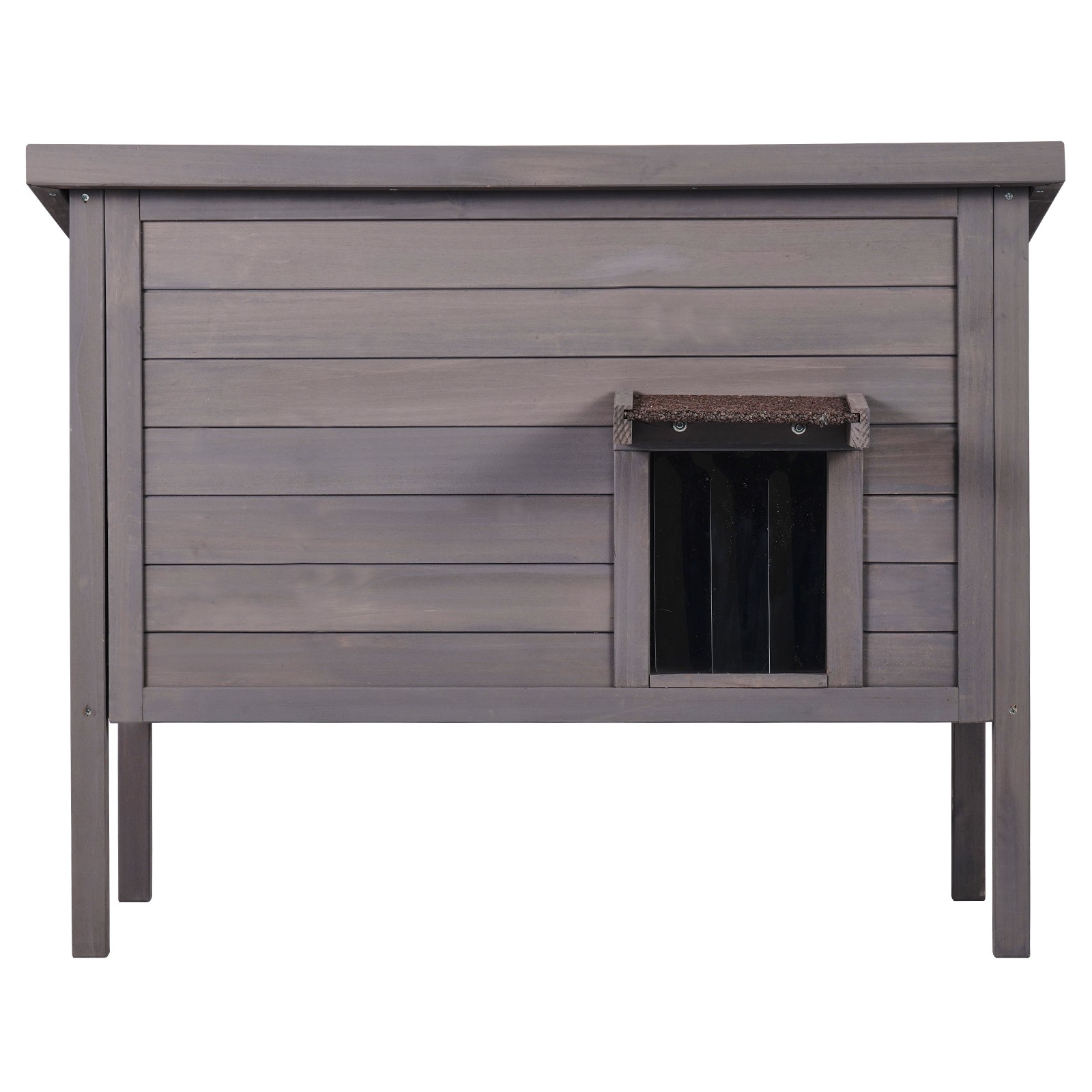 Uimoso Wooden Outdoor Cat Shelter with Roof and PVC Door Flaps