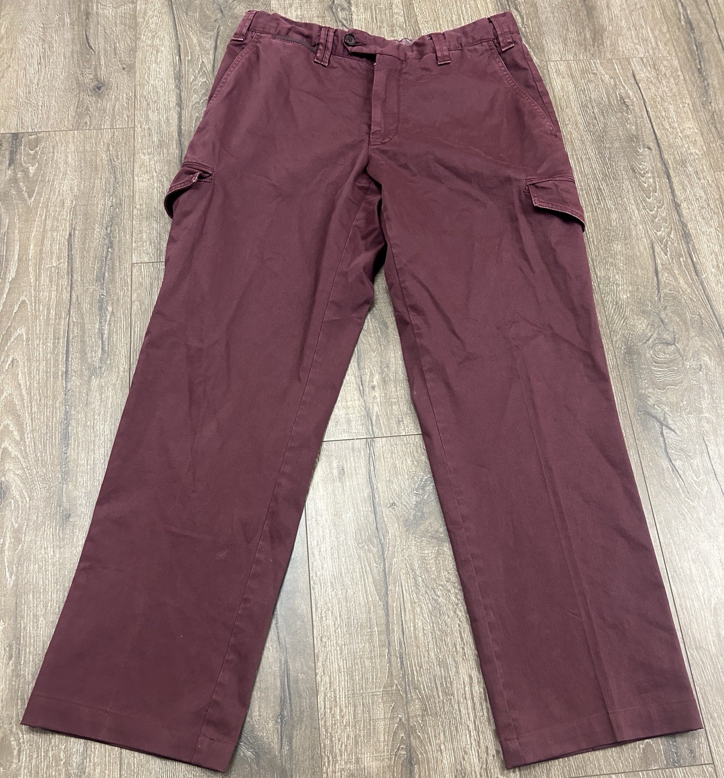 Isaia Napoli Cargo Pants MEASURES 30 X 28 Burgundy Trousers Casual