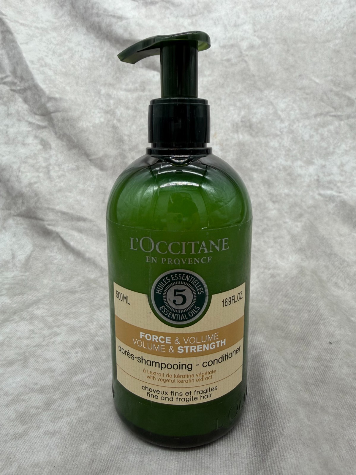 L\'Occitane Volume & Strength Conditioner 500ml 16.9 oz Fine Fragile Hair Pump