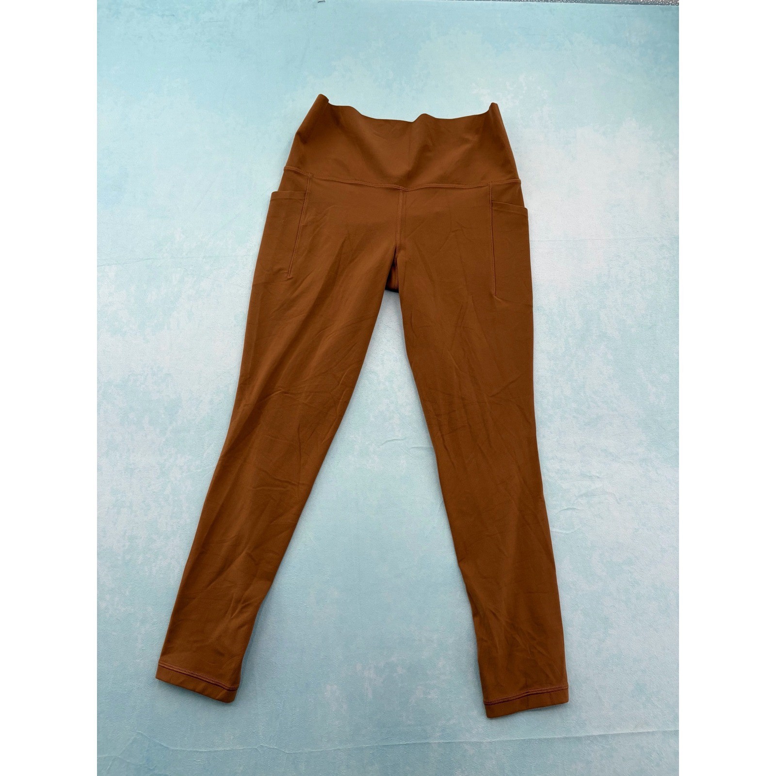 Athleta Women\'s Small Brown Salutation Stash High Rise 7/8 Leggings 25\