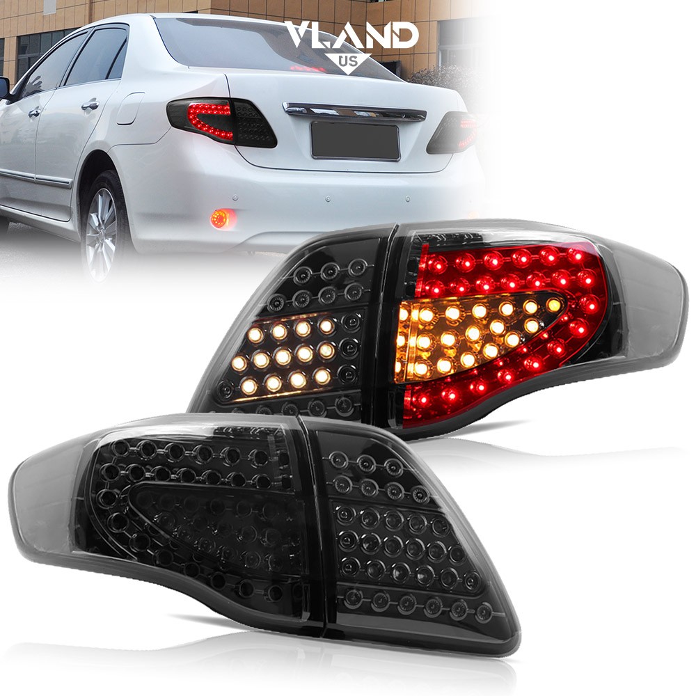 VLAND Smoked LED Tail lights For 2008-2011 Toyota Corolla Rear Brake Lamps Pair VLAND Smoked LED Tail lights For 2008-2011 Toyota Corolla Rear Brake Lamps Pair