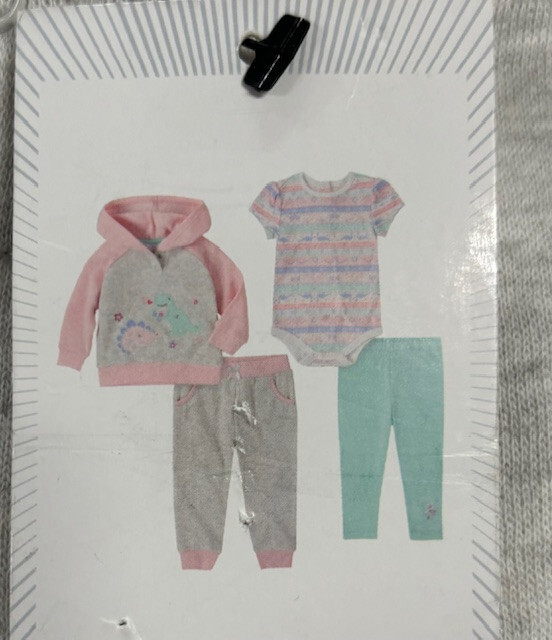 Kids Headquarters GIRLS 4PC DINO  SET (PINK/AQUA 24M)NWT