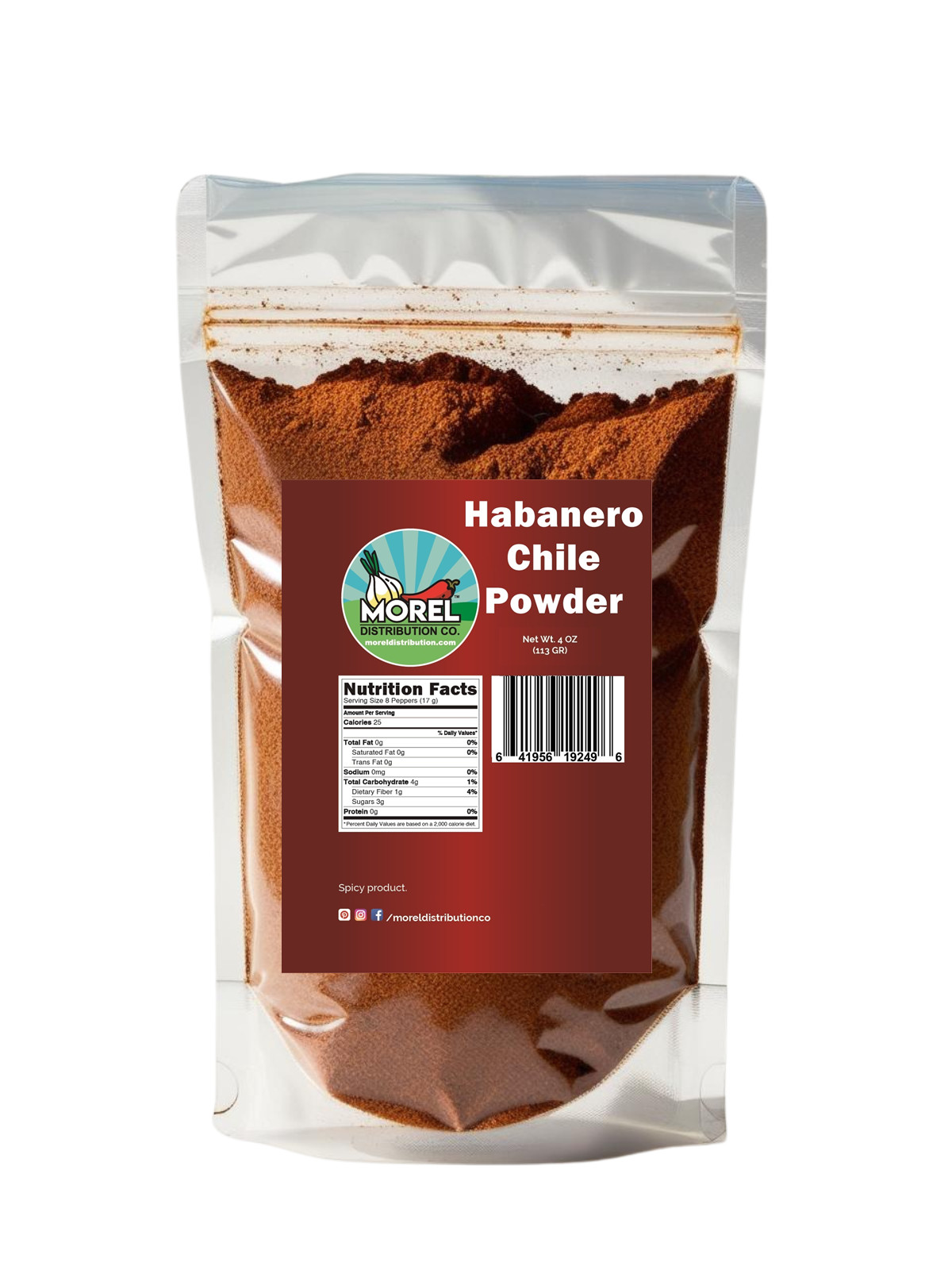Habanero Chile Powder - Ground Habanero Pepper 4 oz, 1 lb, 2 lbs, 5 lbs, 10 lbs.