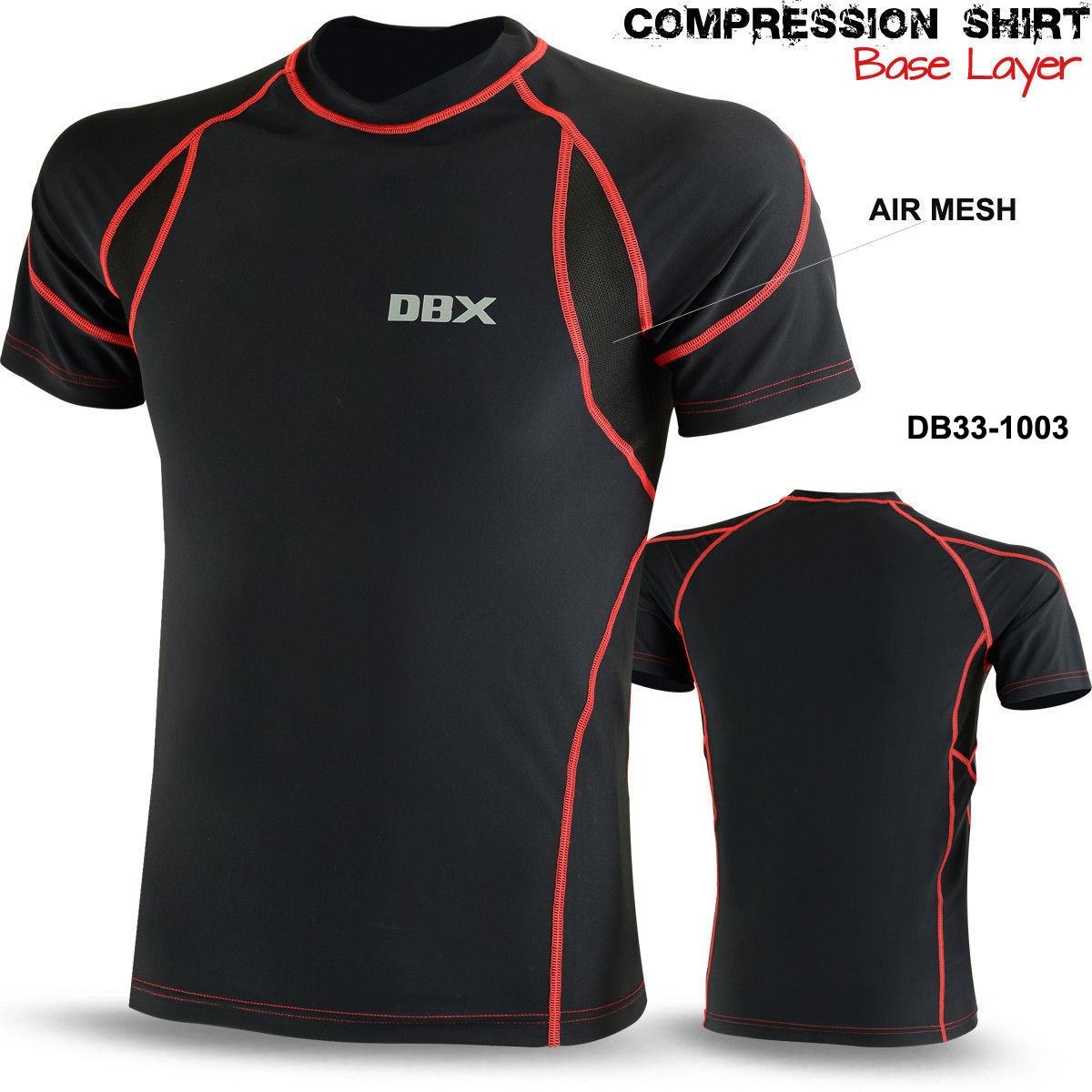 Mens Compression Base Layer Winter Thermal Armour Half Sleeve Sports Gym Shirt 