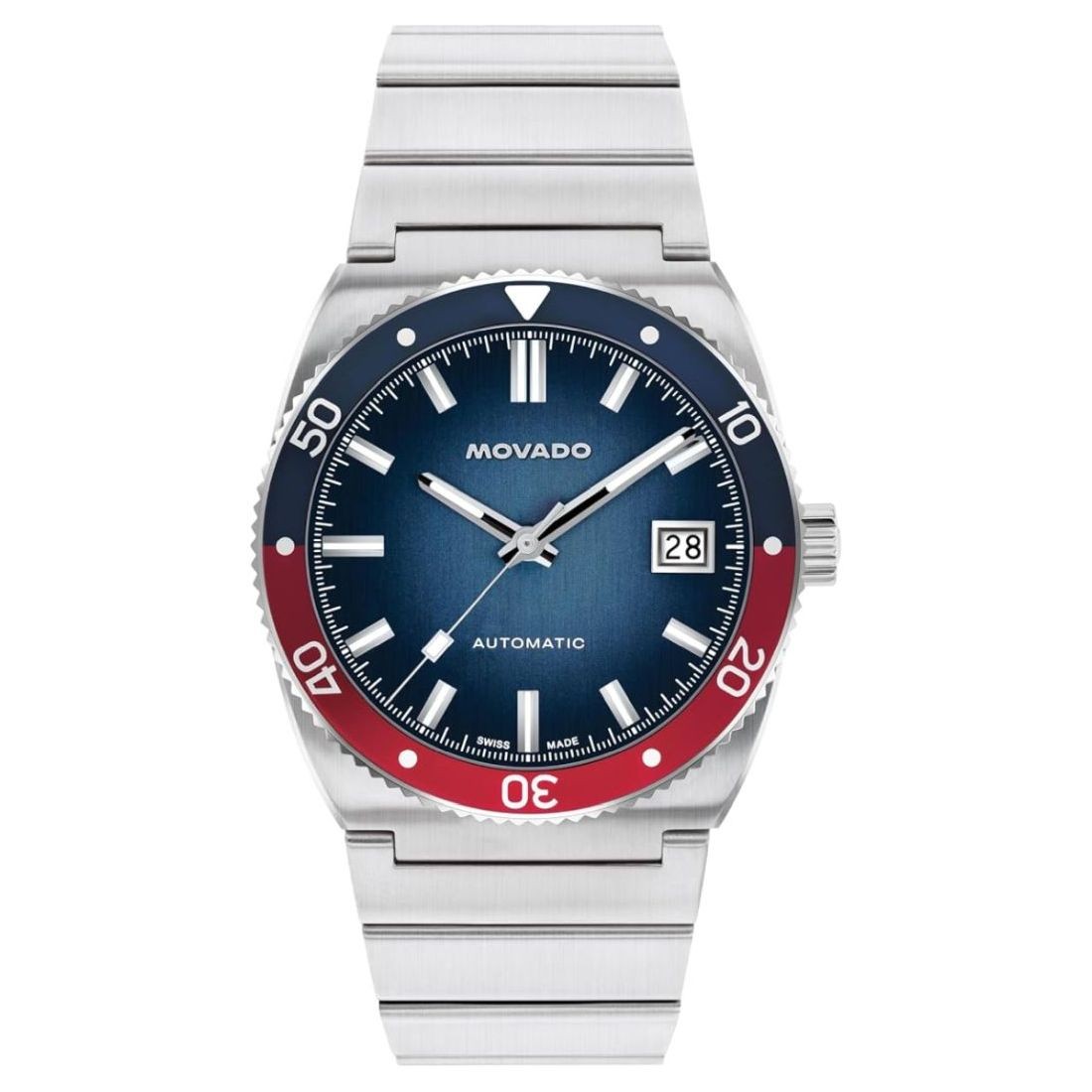 Movado Men\'s Heritage Series Ondoplan Blue Dial Automatic Watch 3650242