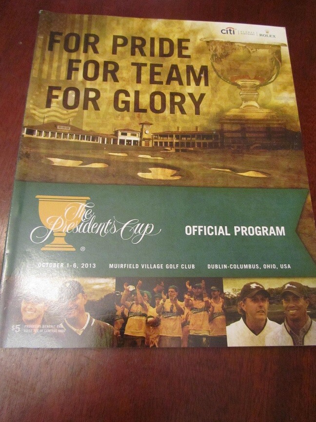 2013 Presidents Cup Golf Official Program USA Jack Nicklaus Muirfield Village