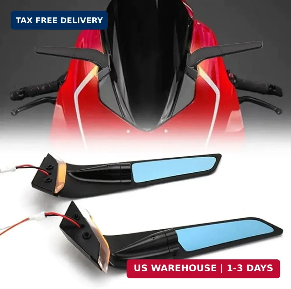 Motorcycle CNC Side Mirrors with LED Light Fits for Ducati Panigale V4 V4S V4R 2