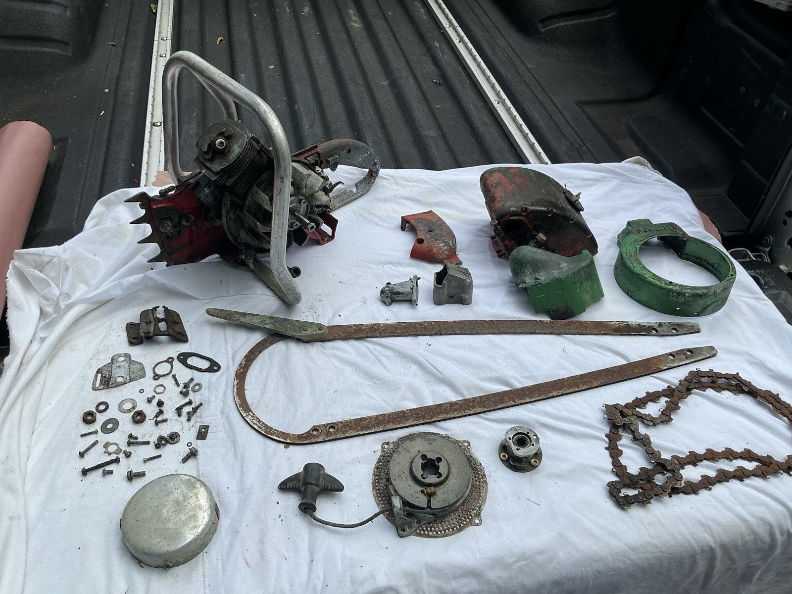 Vintage Homelite Model 17 Bowsaw Bow Saw Parts (Believed Complete) W/Chain Rare