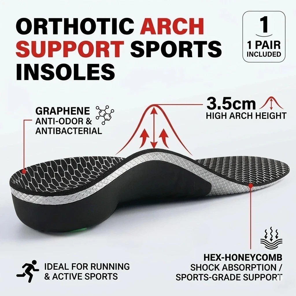 riemot Orthotic Insoles Inserts Flat Feet High Arch Support for Plantar Fasciiti