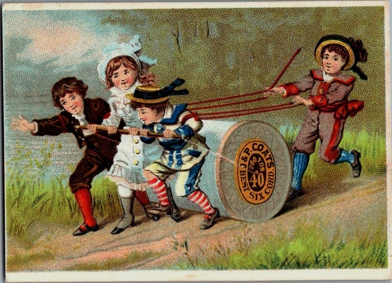 Victorian Trade Cards 1880's J & P Coats, Six Cord Thread, Newark, NJ