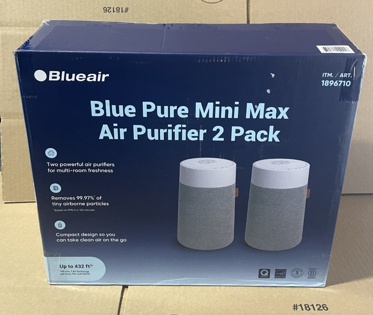 Blueair Blue Pure Mini Max Air Purifier 2-Pack HEPA Home Office - Open Box Blueair Blue Pure Mini Max Air Purifier 2-Pack HEPA Home Office - Open Box