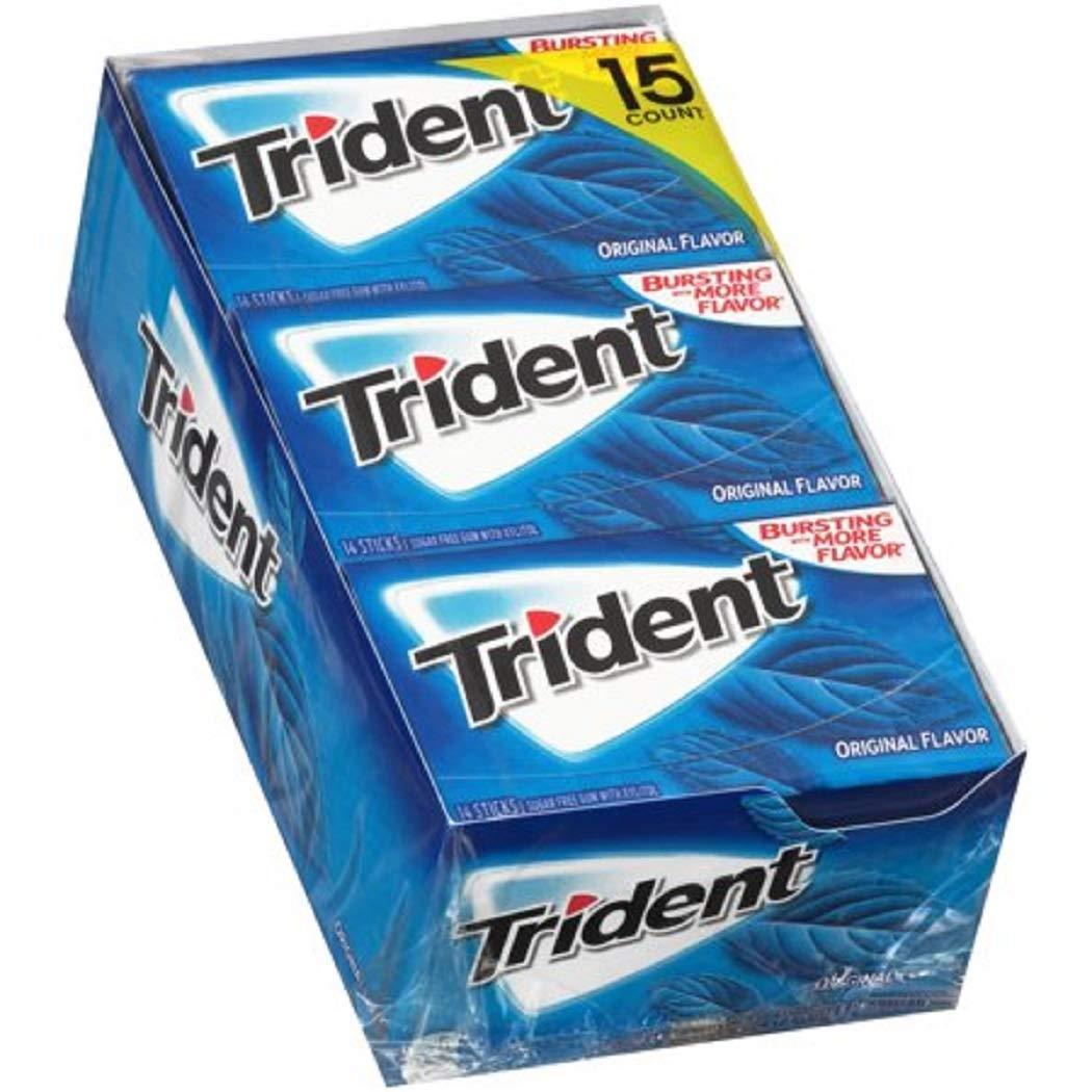 New Trident Original Flavor Sugar Free Gum 15 Packs (168 Pieces Total)