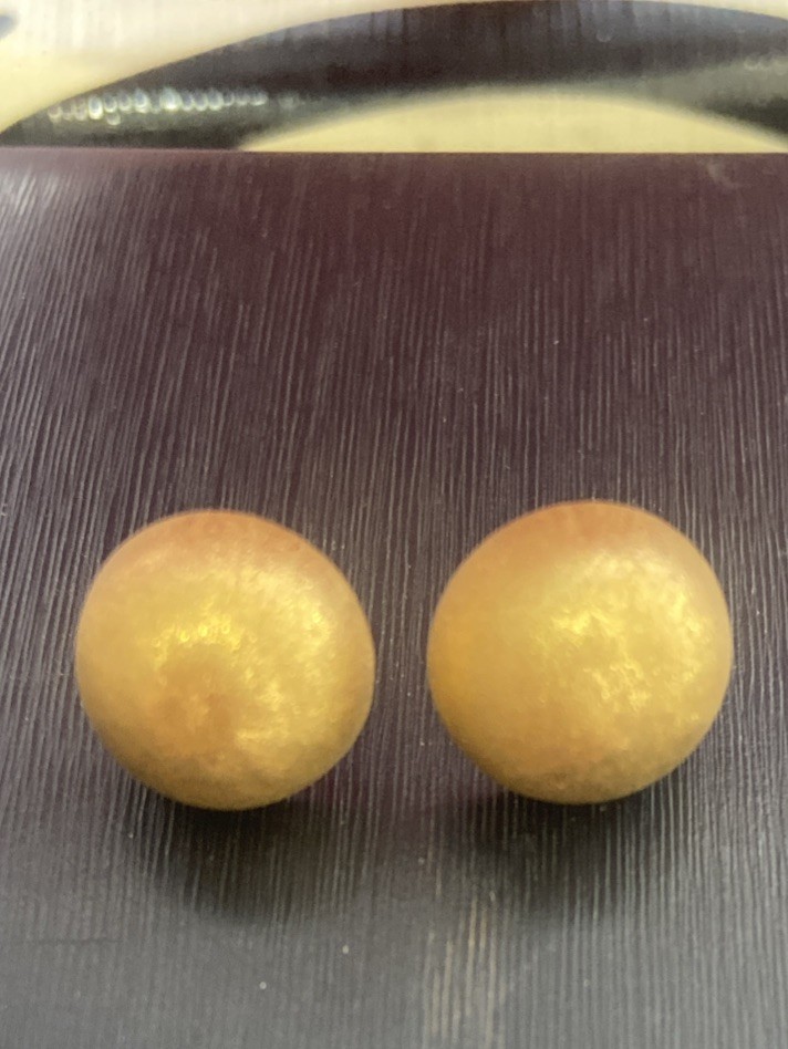 Solid 18K 750 Gold 12mm Dome Stud Earrings from Arezzo Italy 3.5 Grams