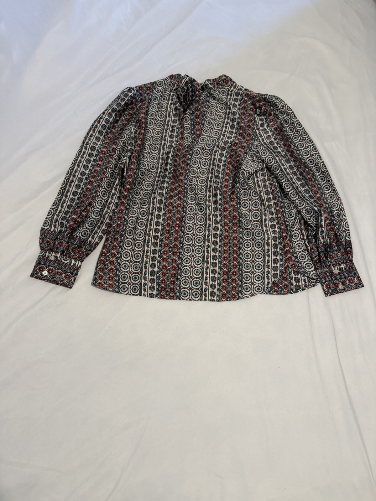 Women’s Loft V-Neck Front Tied Long Sleeve Blouse NWT Size L