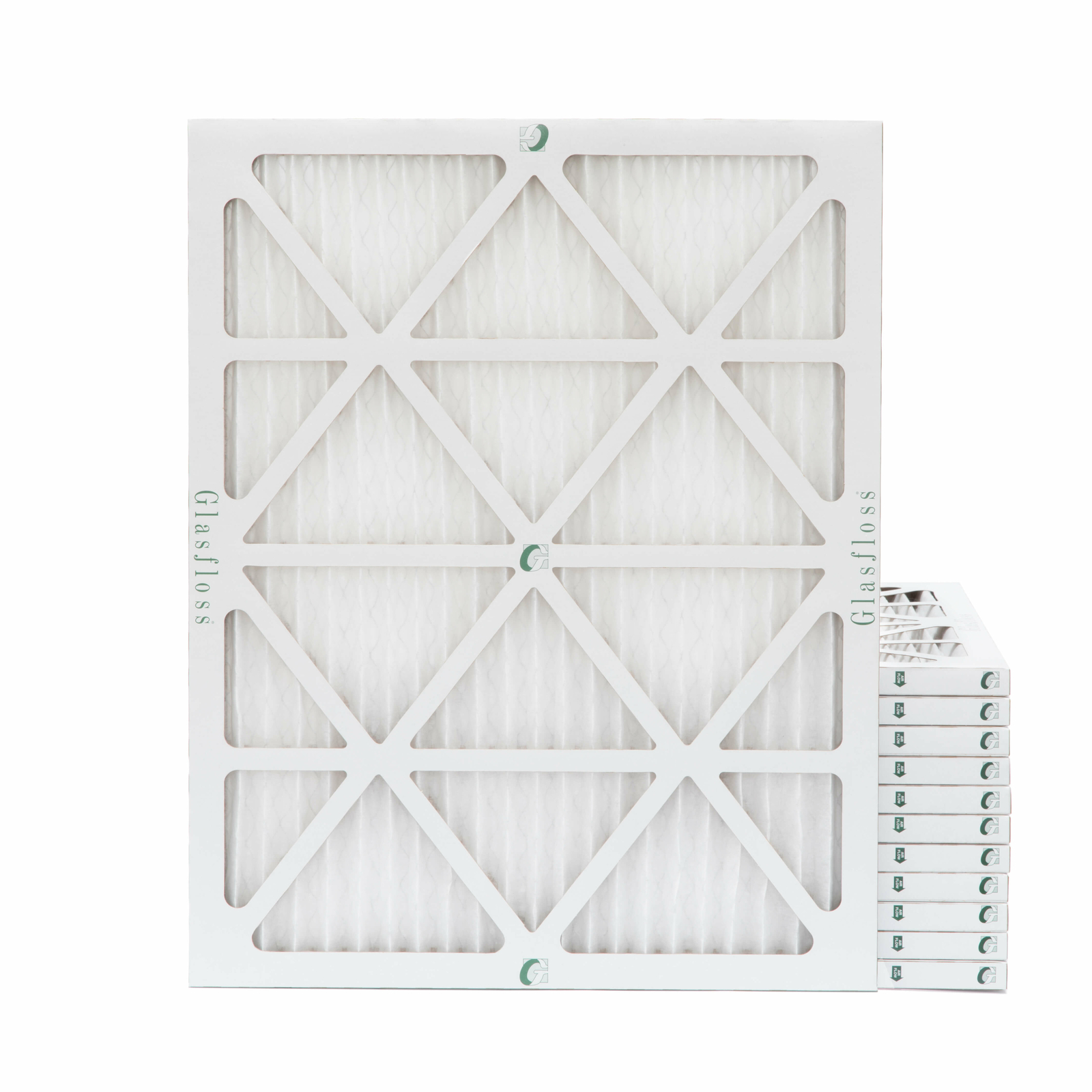 Glasfloss ZL 14x20x1 MERV 10 (FPR 7) Pleated HVAC Air Filters. Case of 12