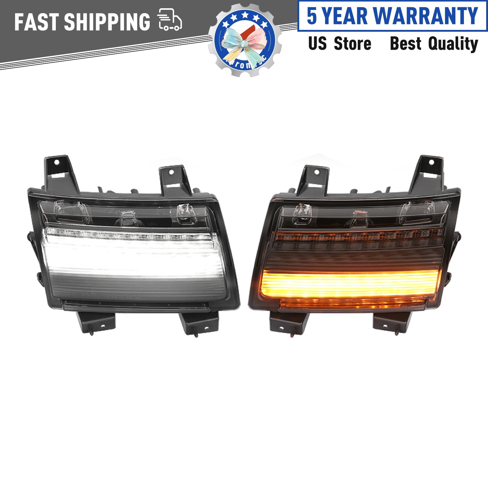 Pair Smoked Fender Light Turn Signal Lights For Jeep Wrangler JL/Gladiator JT