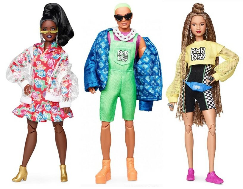 3 BMR1959 Barbie Retro. Romper, Ken Doll w/Puffer Jacket, Vinyl Jacket