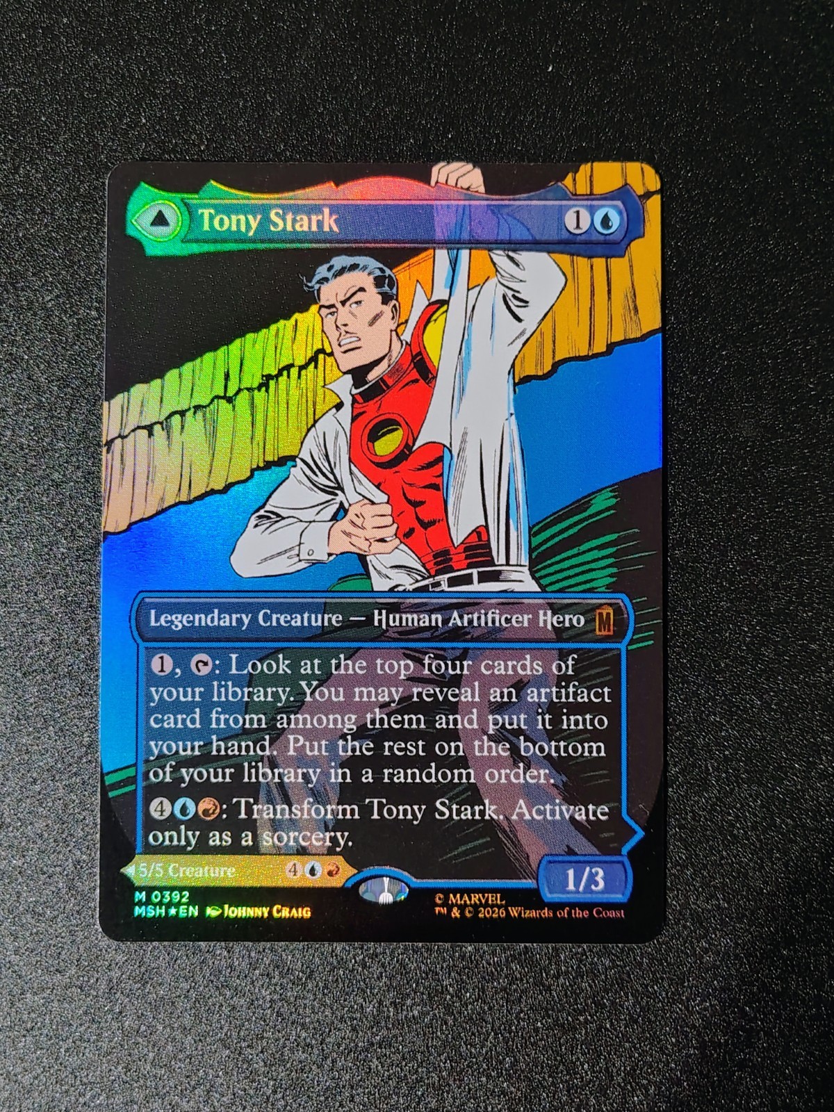 MTG -Tony Stark (Borderless) #392 Marvel Super Heroes Foil