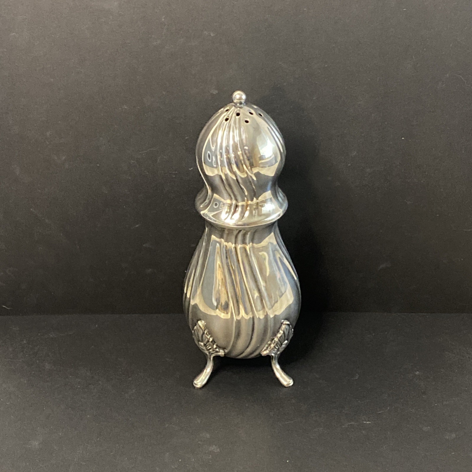 Vintage Danish Silver Plated Sugar Shaker Muffineer Footed Victorian Style 7”