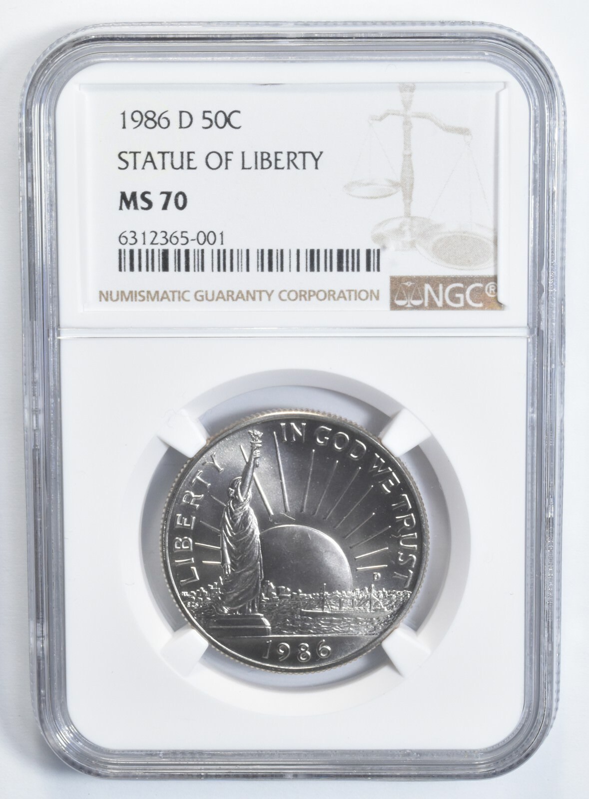 1986-D Statue of Liberty Commemorative Half Dollar MS70 NGC
