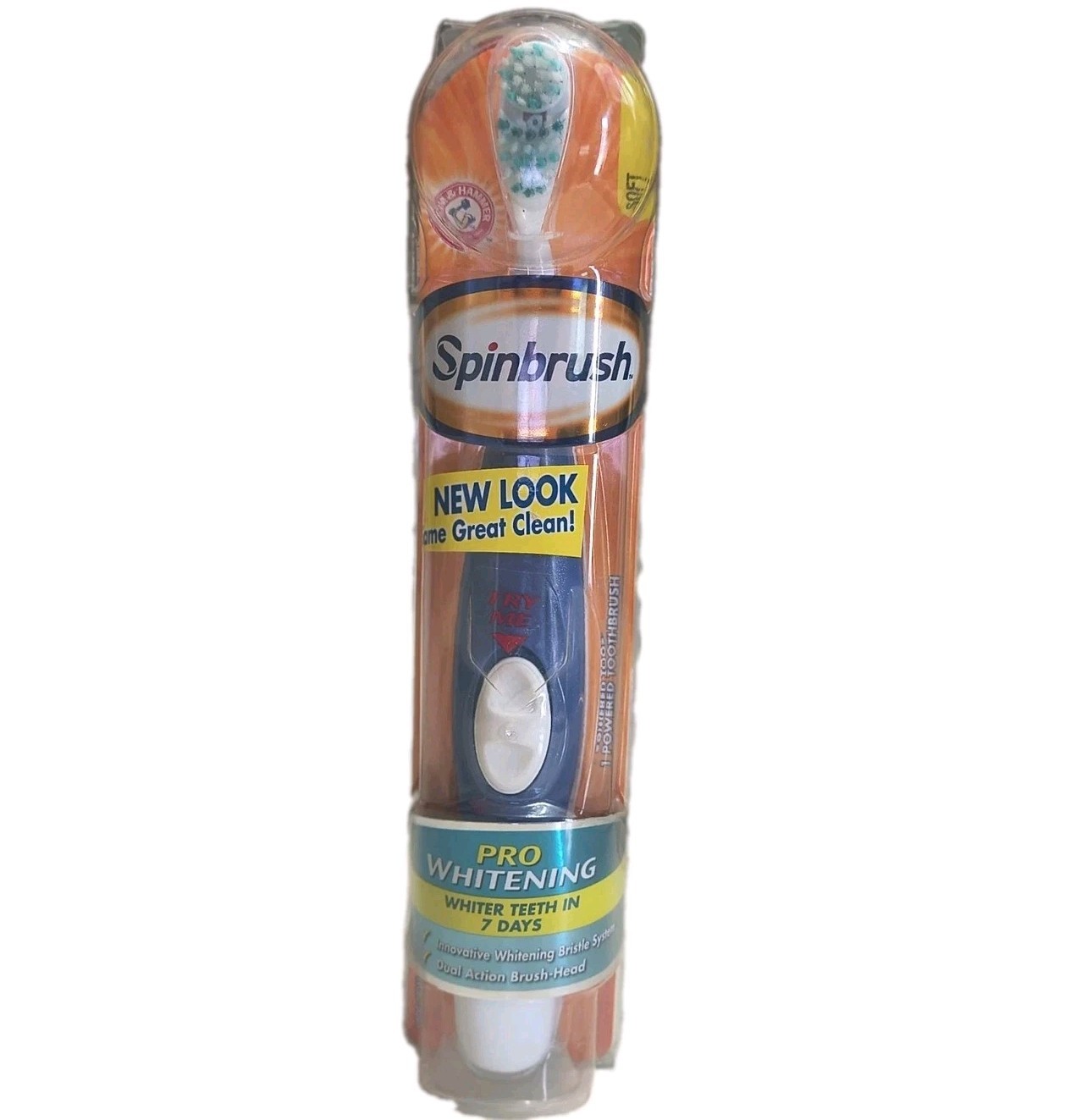 Arm & Hammer Spinbrush Pro Whitening Toothbrush Soft Old Style Wide Button NEW