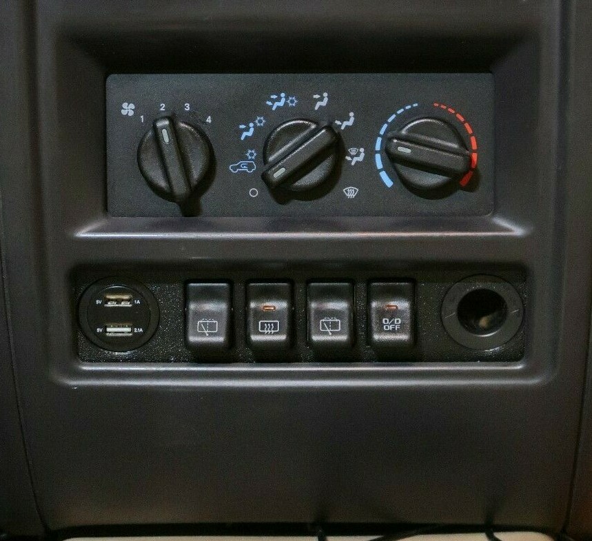 97-01 Jeep Cherokee XJ Switch Panel Fits 4 OEM Switches - Police Package 97-01 Jeep Cherokee XJ Switch Panel Fits 4 OEM Switches - Police Package