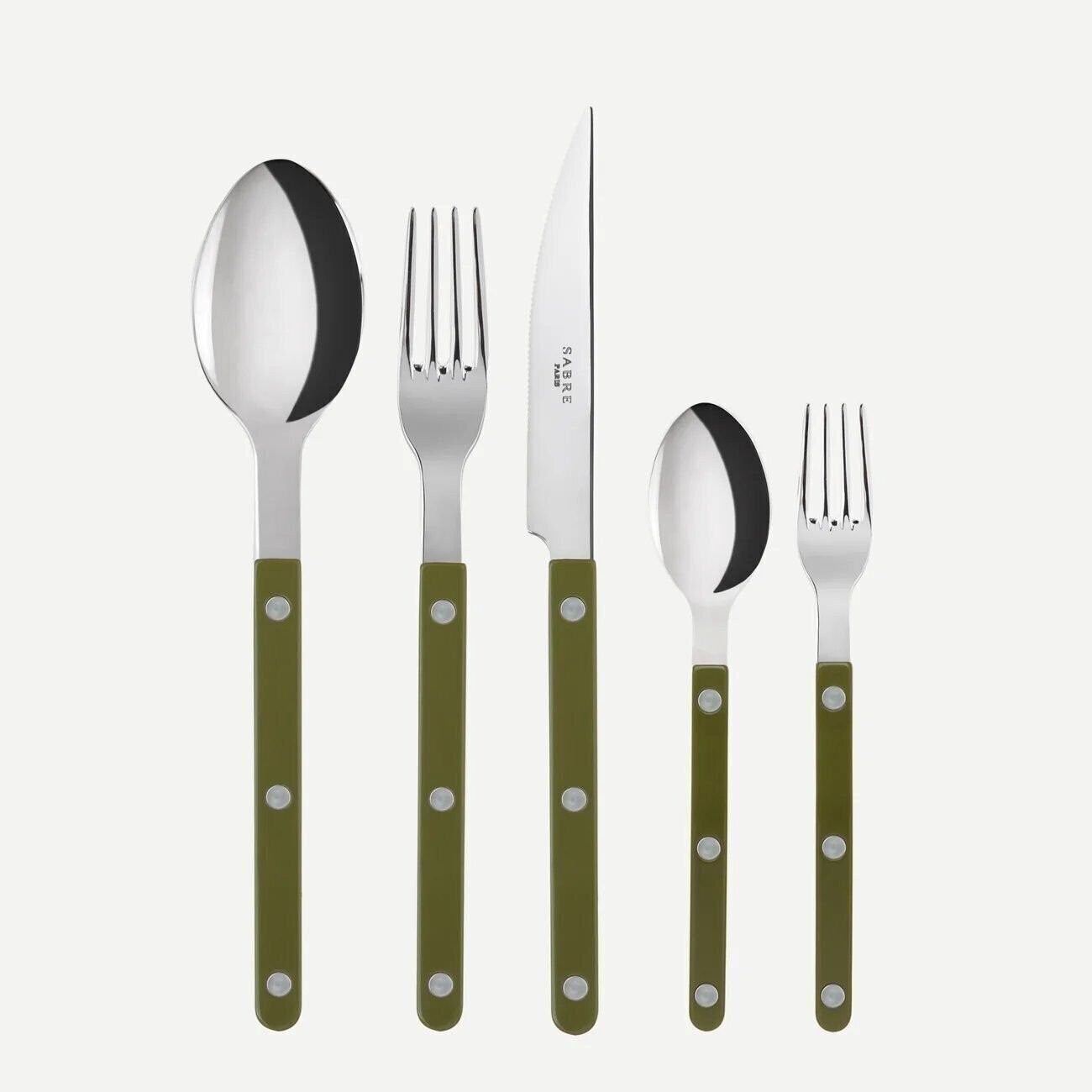 SABRE PARIS - 5-Piece Flatware Set - Bistrot Collection - Knife, Fork, Soup...