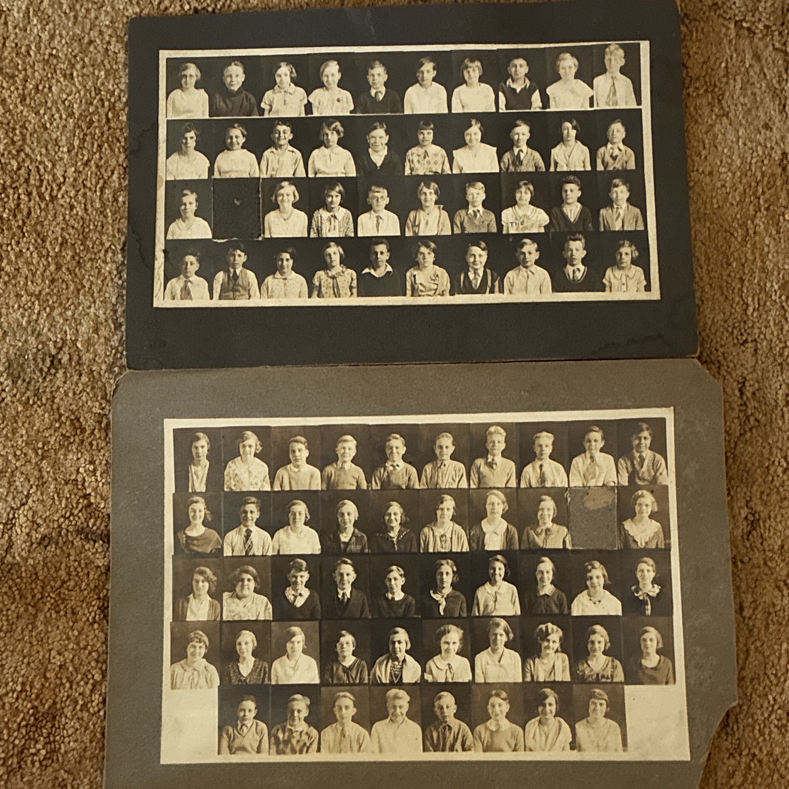 Vintage School Class Photo Composite Lot of 2 Mounted Black & White Prints Vintage School Class Photo Composite Lot of 2 Mounted Black & White Prints