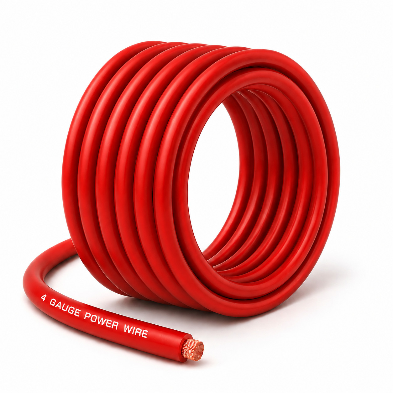 SoundBox CW4-25R, 4 Gauge 25\' CCA Amplifier Power / Ground Amp Wire Roll, Red