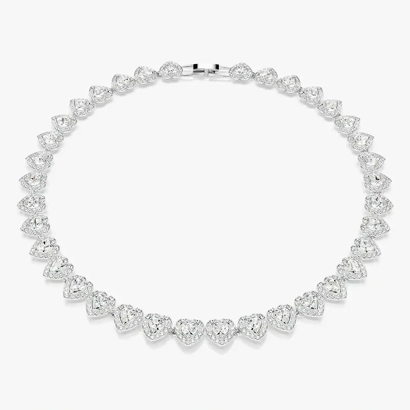 Swarovski Authentic Ariana Grande x Swarovski Tennis Necklace Heart White Crysta