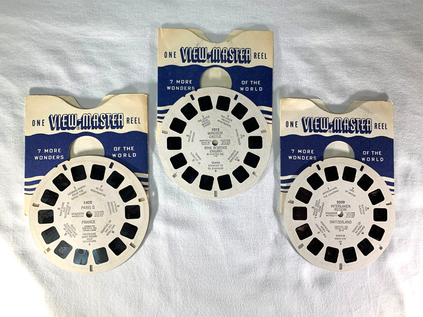 View-Master VTG Reels Sawyer\'s Europe Windsor Castle Paris Switzerland 1948-1950