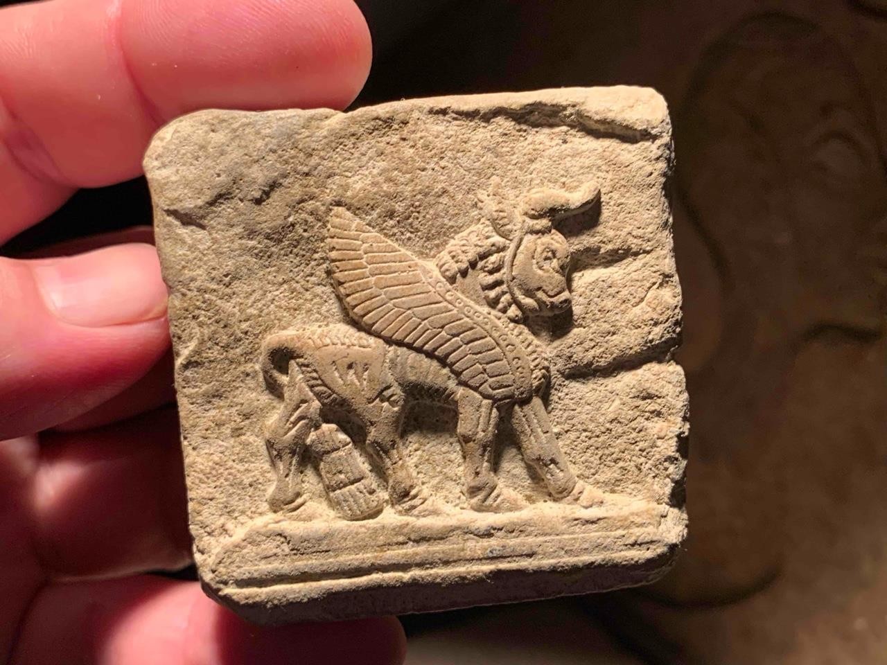 Mesopotamia / Assyrian art / mythology - Lamassu winged bull amulet replica