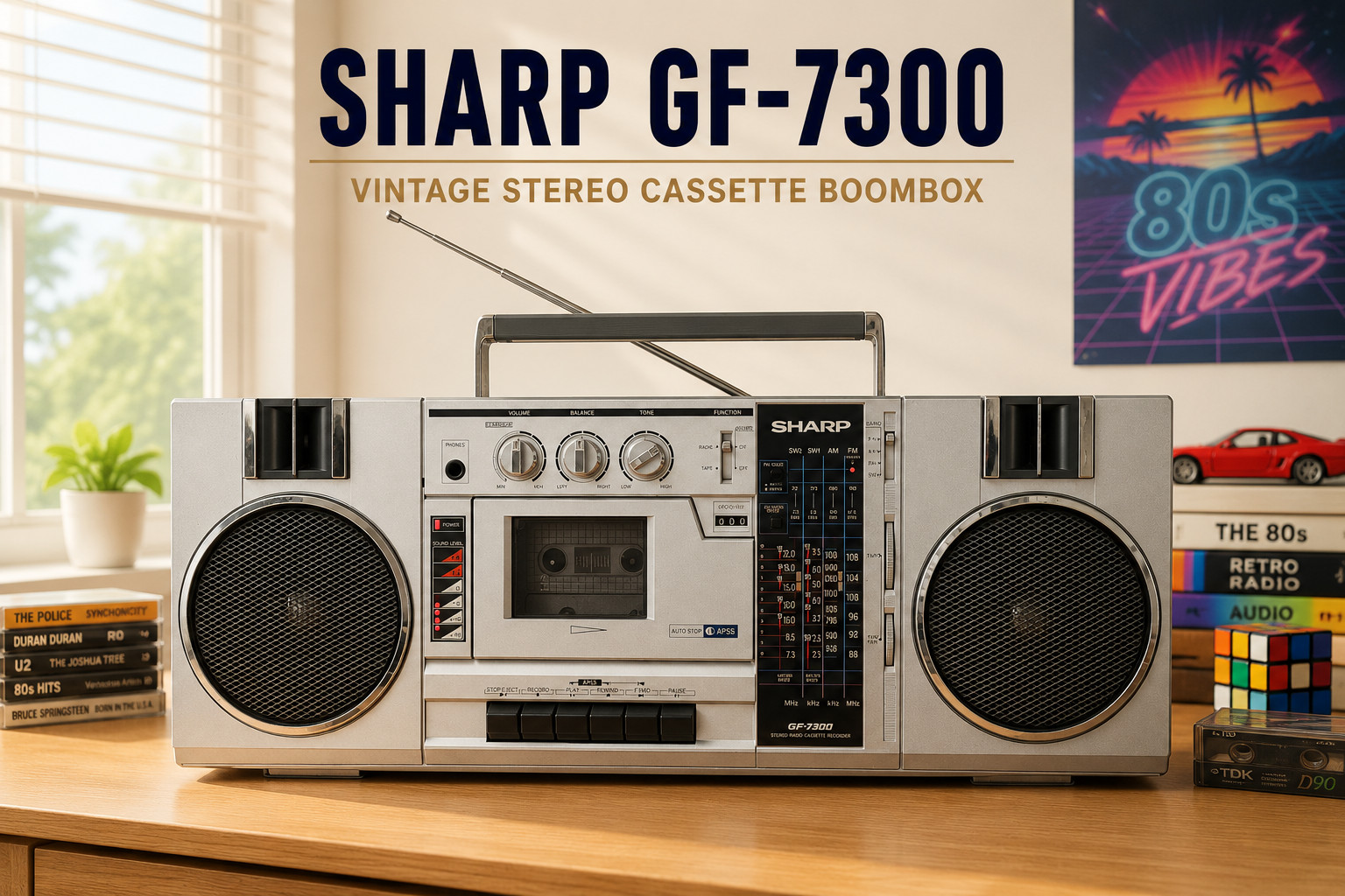 SHARP GF-7300 🌈RaRe🌈 Vintage Stereo Cassette Boombox