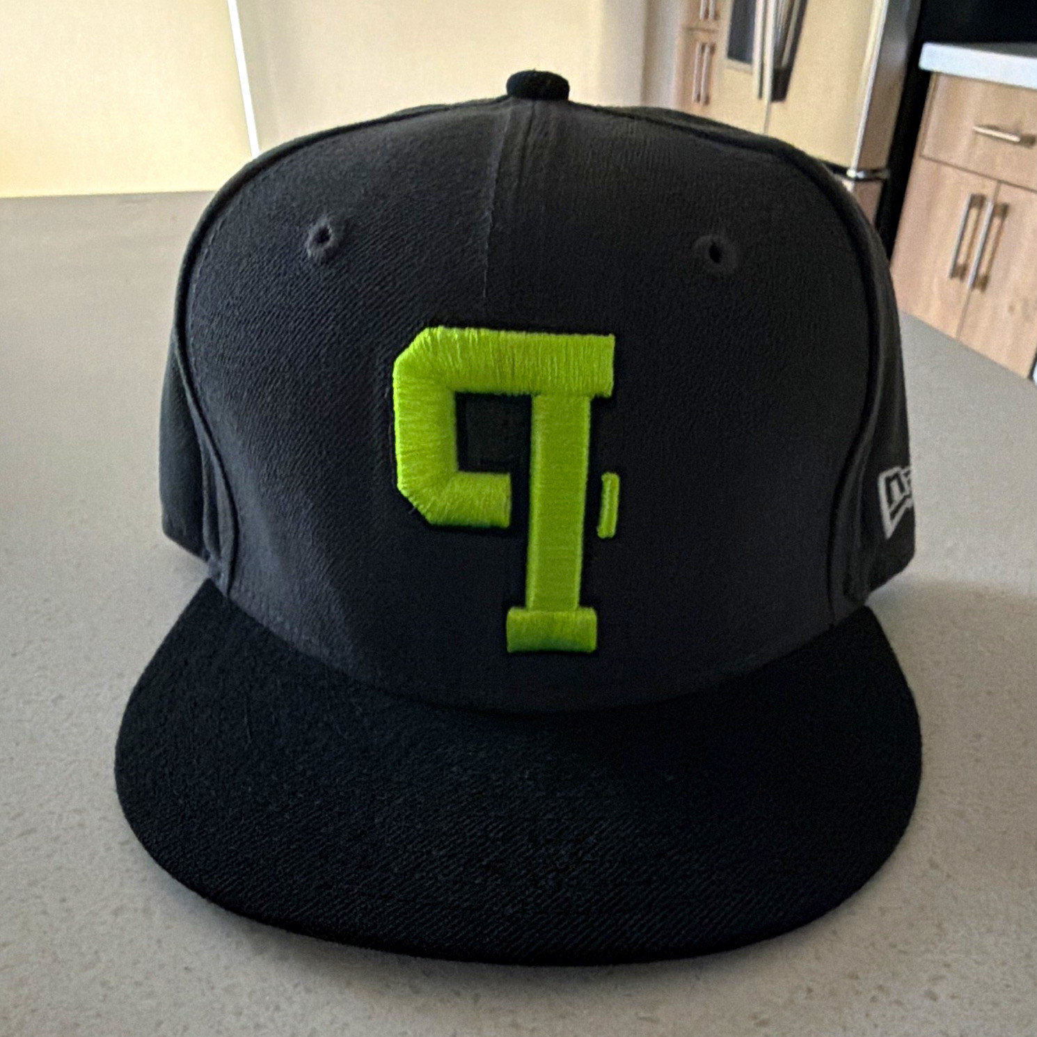 Prototype New Era Black Baseball Cap Green P Logo Adjustable One Size Men Prototype New Era Black Baseball Cap Green P Logo Adjustable One Size Men