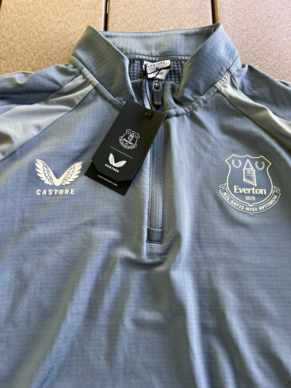 Officially Licensed Castore Everton FC Soccer Blue Long Sleeve 1/4 Zip Midlayer Officially Licensed Castore Everton FC Soccer Blue Long Sleeve 1/4 Zip Midlayer