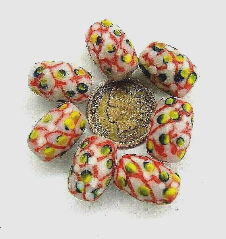 10  Rare Pink Pineapple Fancy Lamp African Trade Beads     Lamp   READ  T256
